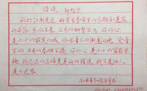 郑愁予《错误》钢笔字笔友习作欣赏