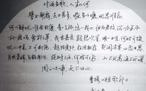 曹操《短歌行》钢笔字笔友习作欣赏