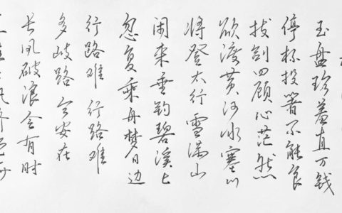 李白《行路难》其一钢笔字笔友习作欣赏