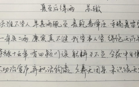 苏辙《夏至后得雨》手写钢笔字笔友钢笔书法习作欣赏