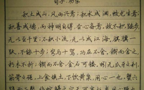 《荀子.劝学》手写钢笔字笔友钢笔书法习作欣赏