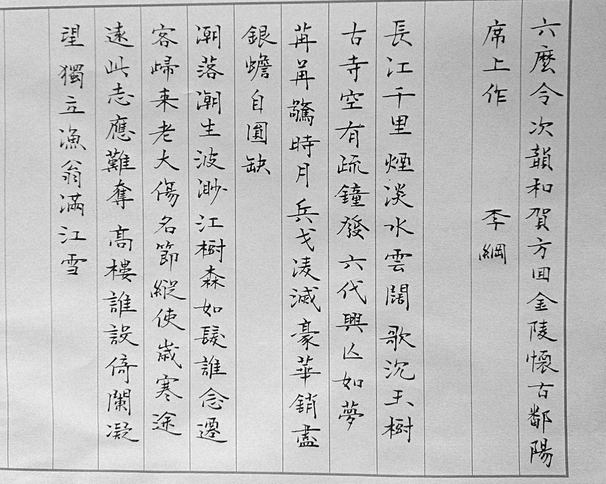 李纲《六幺令》手写钢笔字笔友钢笔书法习作欣赏