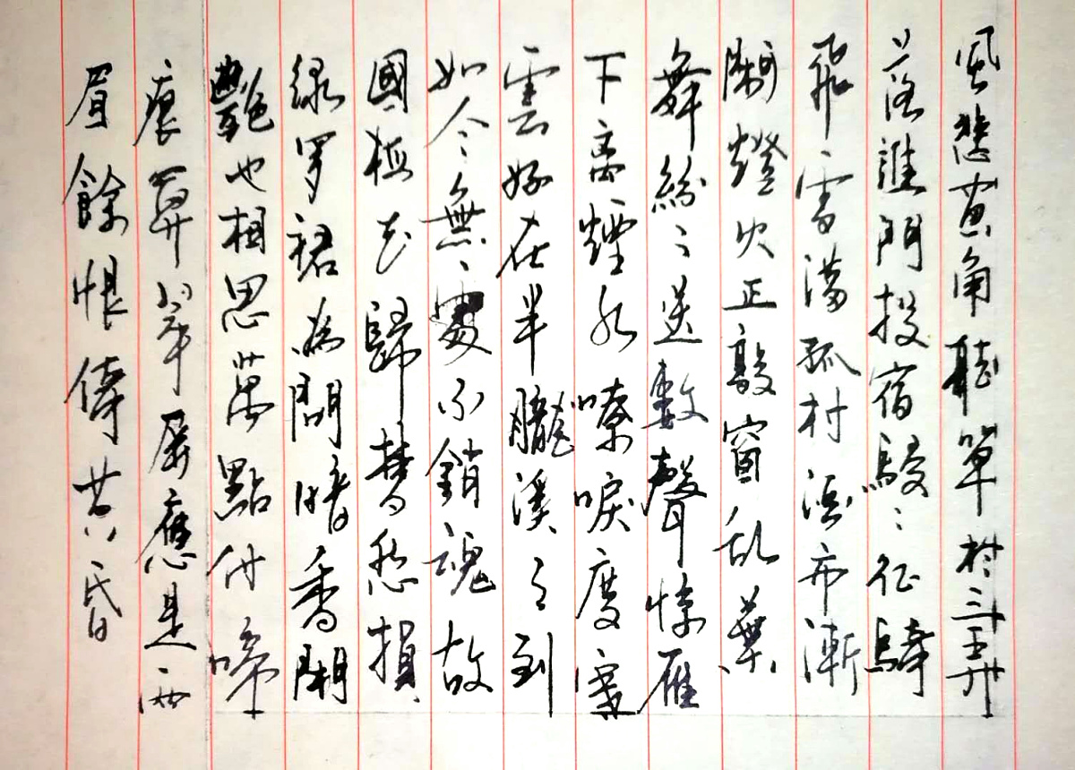 孔夷《南浦》手写钢笔字练习笔友钢笔书法习作欣赏