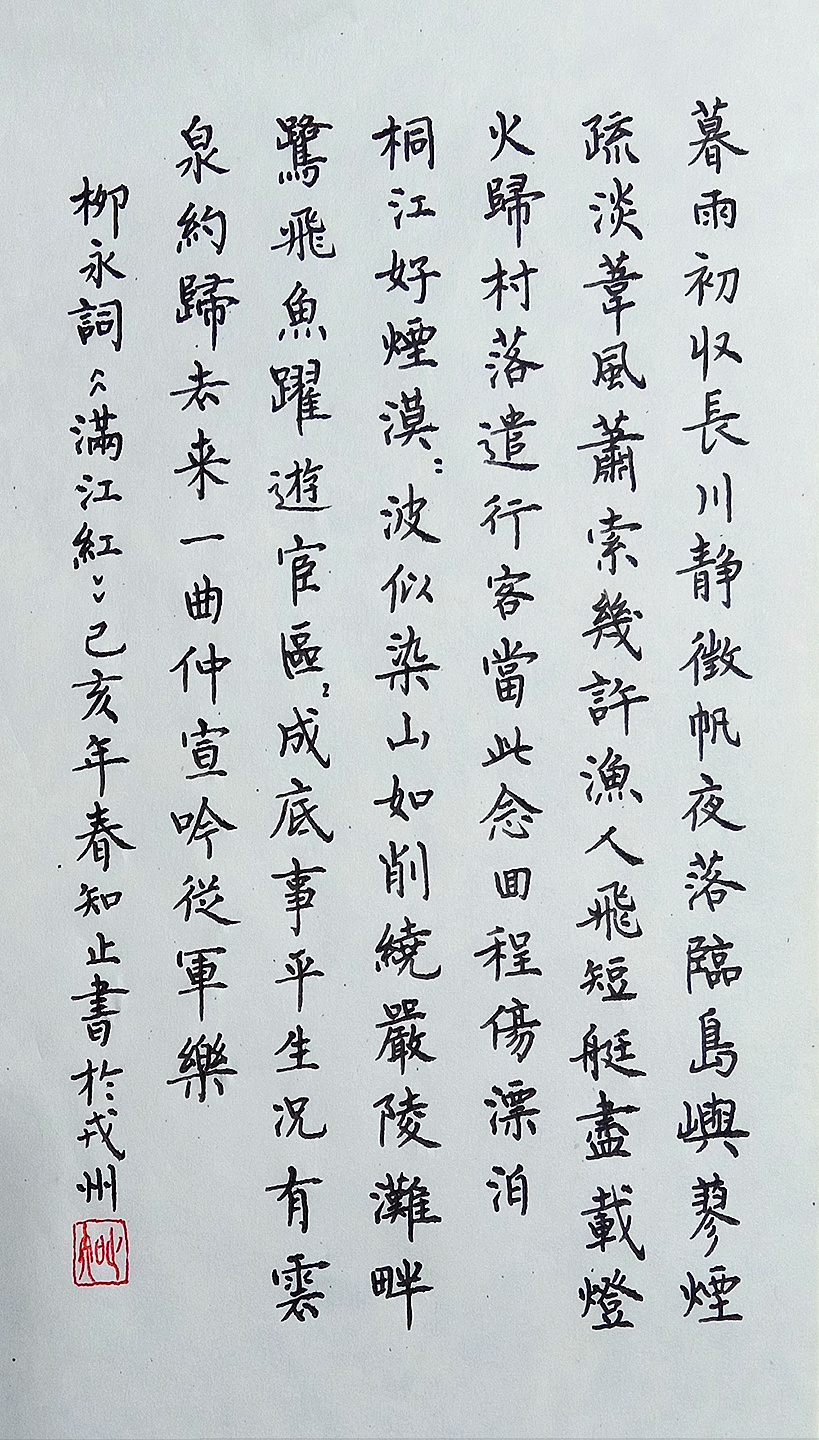 柳永《满江红》手写钢笔字笔友钢笔字练字打卡习作欣赏