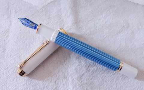 Pelikan百利金M600绿松石蓝条限量款钢笔F尖使用评测