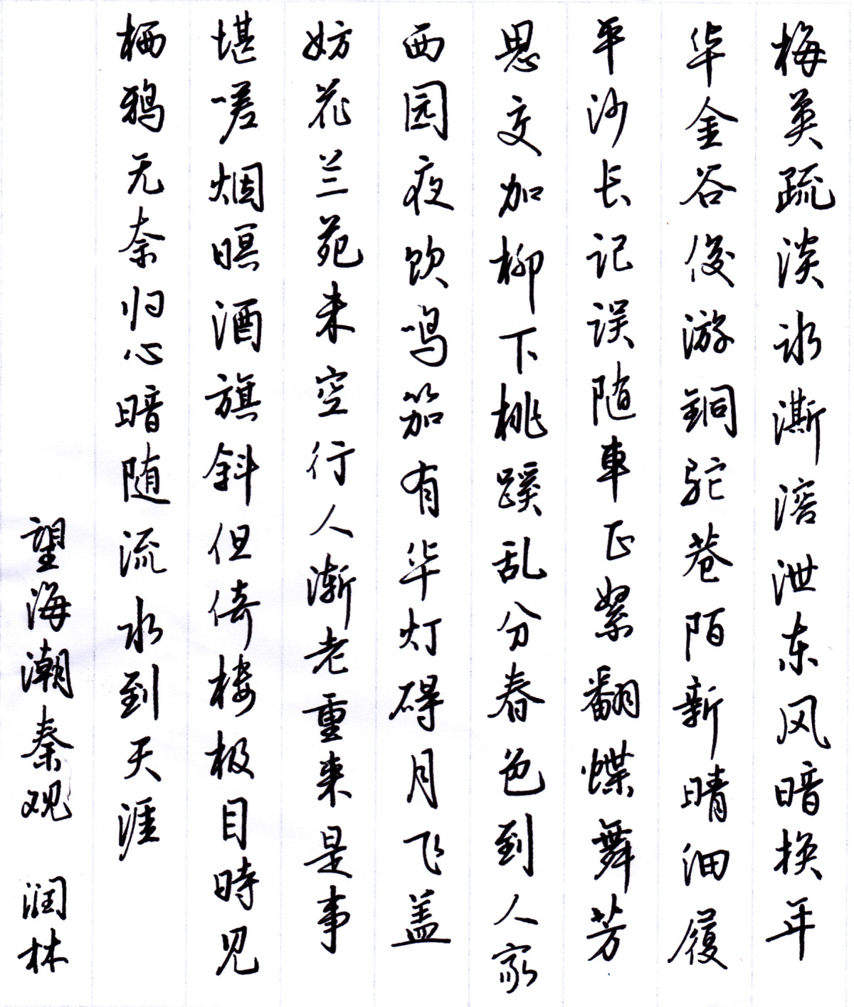 秦观《望海潮》每周一篇钢笔字练习笔友钢笔书法习作欣赏