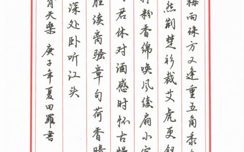 杨无咎《齐天乐》每周一篇钢笔字练字打卡作业欣赏