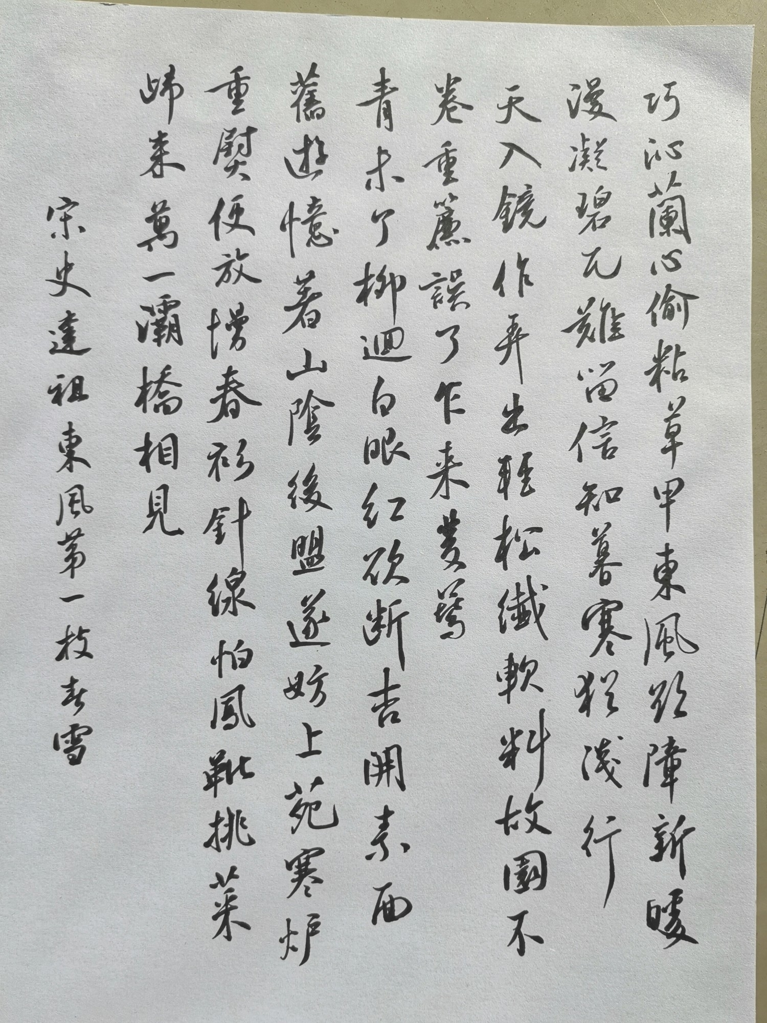 蔡师点评：史达祖《东风第一枝》钢笔字练字打卡作业欣赏